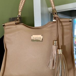 Bebe Natalie Woven handle Satchel